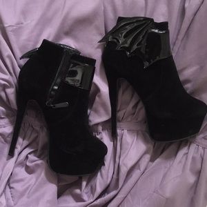 Iron Fist Black BatWing Platform Boots Bootie Goth